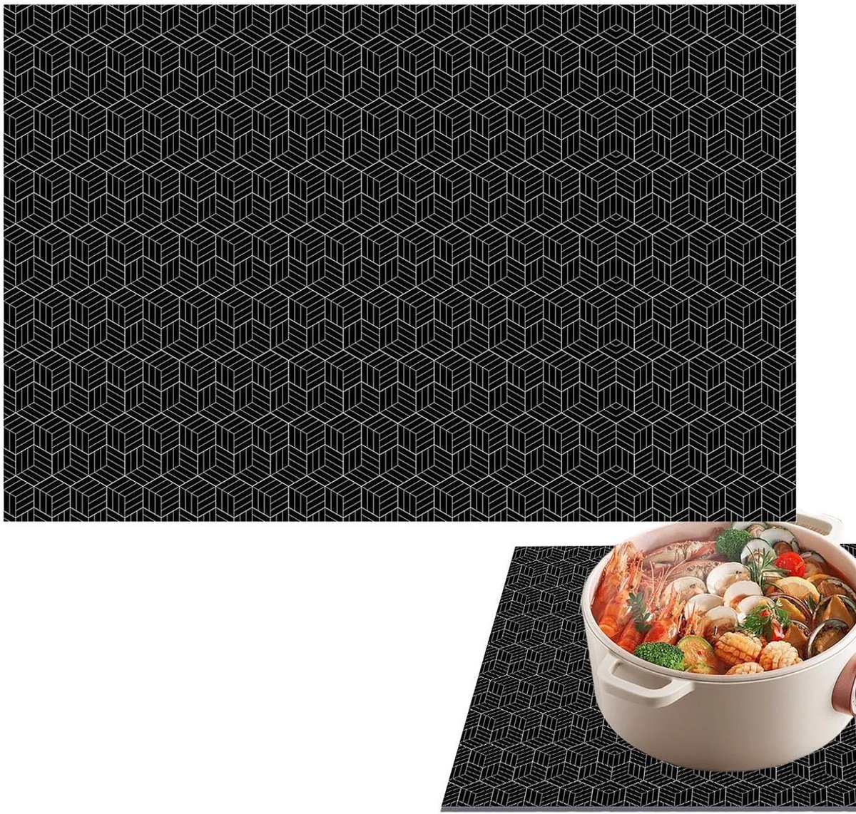 Inductie Kookplaat Beschermmat Kookplaat Mat Siliconen Keuken Beschermen Hittebestendig Vuurvast 78 x 52 cm Meerkleurig