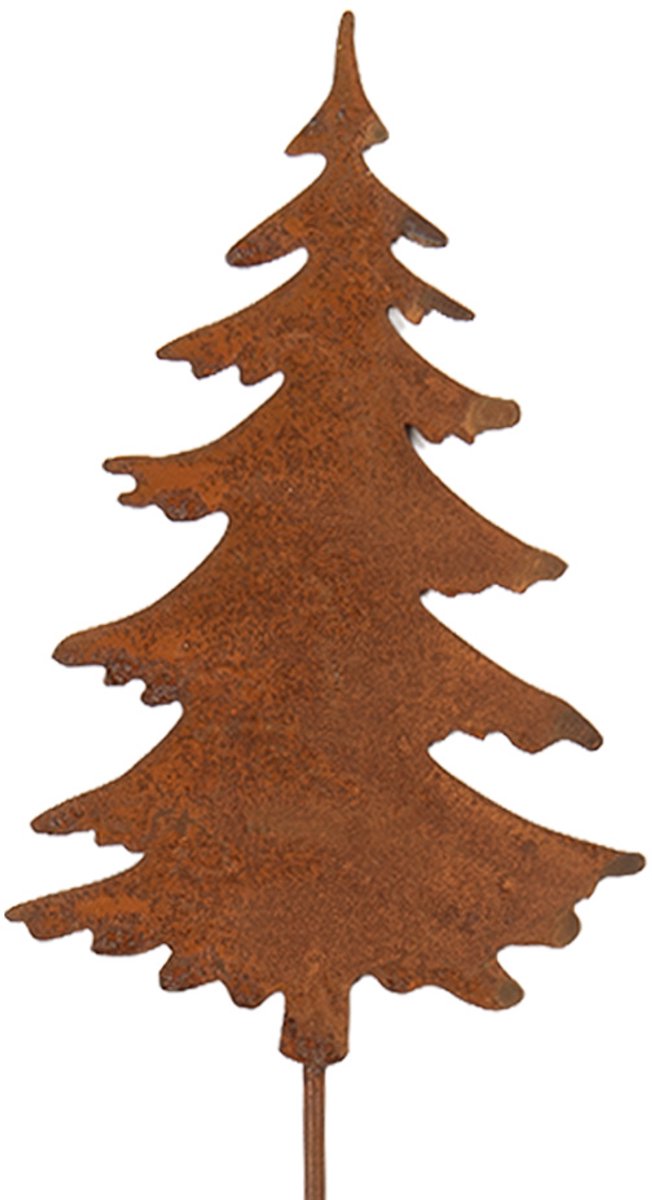 Clayre & Eef Tuinsteker Kerstboom 11x1x50 cm Bruin Metaal