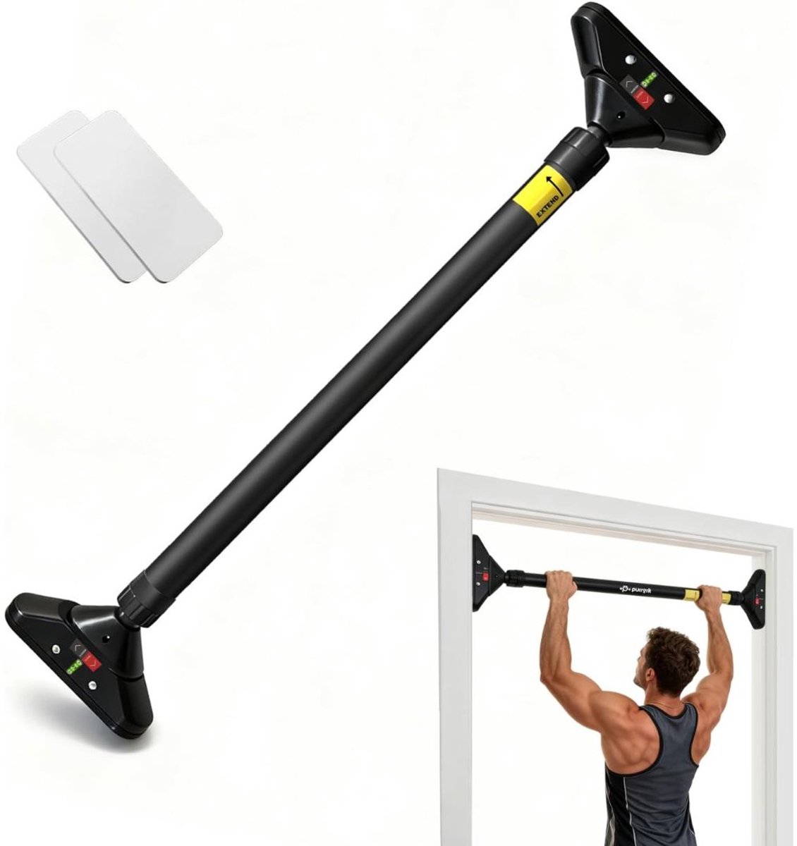 SP® Pull Up Bar - Pull Up Bar Deur - Optrekstang - Zwart - 76cm x 18cm x 6cm