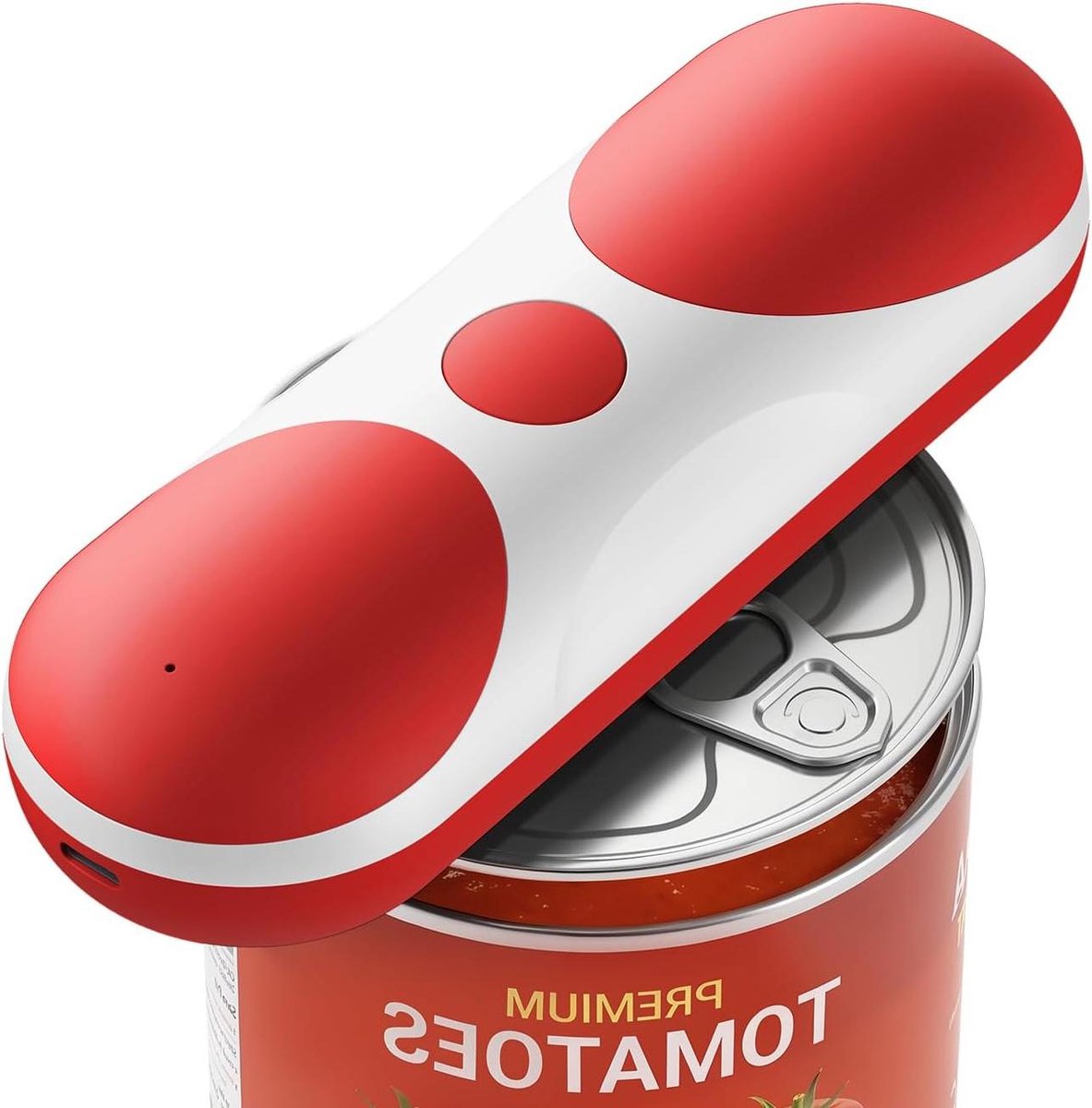 Elektrische Blikopener - Automatische Opener - Keuken Gemak - Handsfree Bediening - Alle Blikjes - Rood/Wit