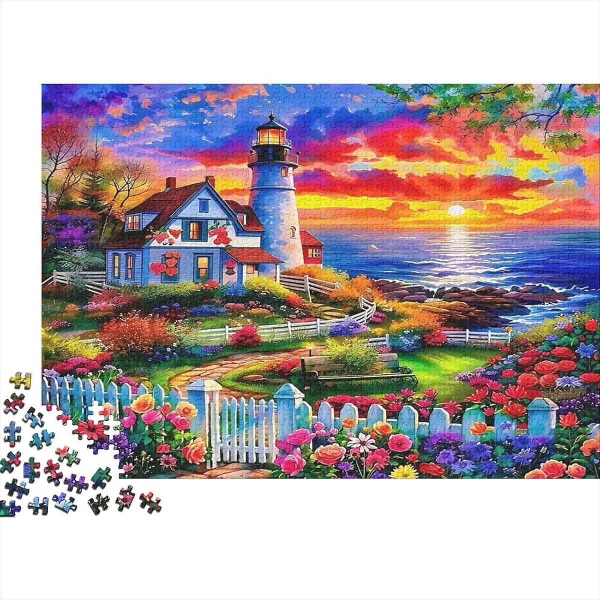 Landschapspuzzel - Puzzel volwassenen - Mentale training - 1000 stukjes - 52 x 38 cm - Kust
