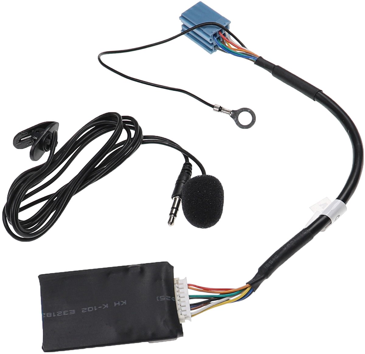 vhbw Bluetooth-adapter, compatibel met Seat Alhambra 1996-2004 Beta, Aura CD, Alana, Aura-autoradio – incl. microfoon, jackkabel + clip