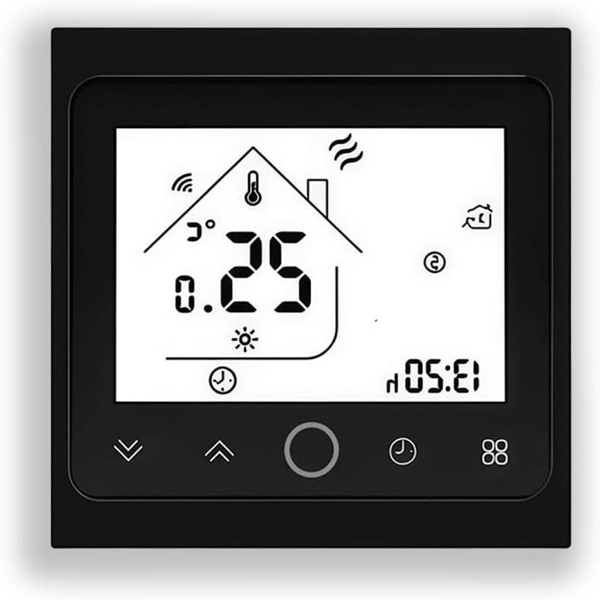 Slimme Thermostaat - Verwarming Regelaar - Energie Besparen - App Bediening - 220 Volt - Zwart