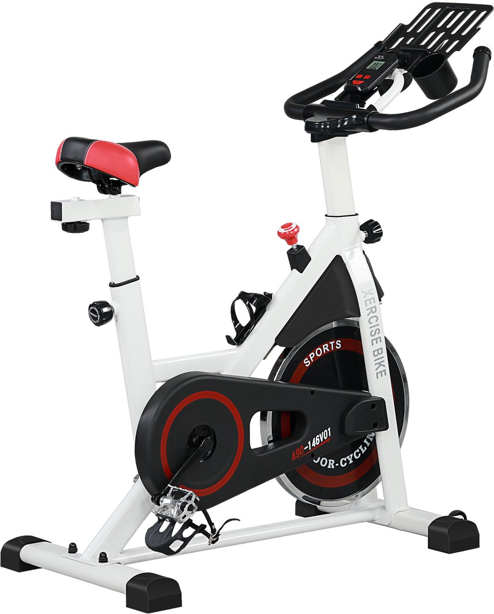 SOGIOL® Hometrainer - Fitnessfiets - Instelbare weerstand - Met Tablethouder - tot 120 kg - 103 x 53 x 100 –114 cm - staal - Zwart