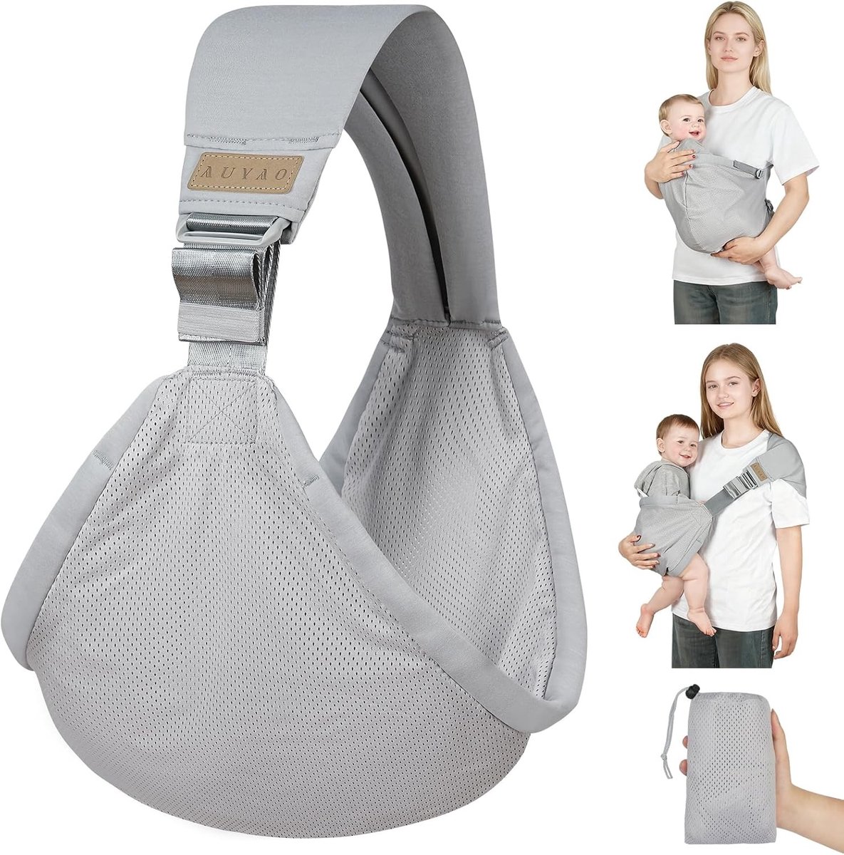 Draagbare Babydrager met Verstelbare Heupzijde, Ademend en Multifunctioneel voor Pasgeborenen tot 15 kg, Ideaal voor Comfortabel Draaggemak en Ondersteuning