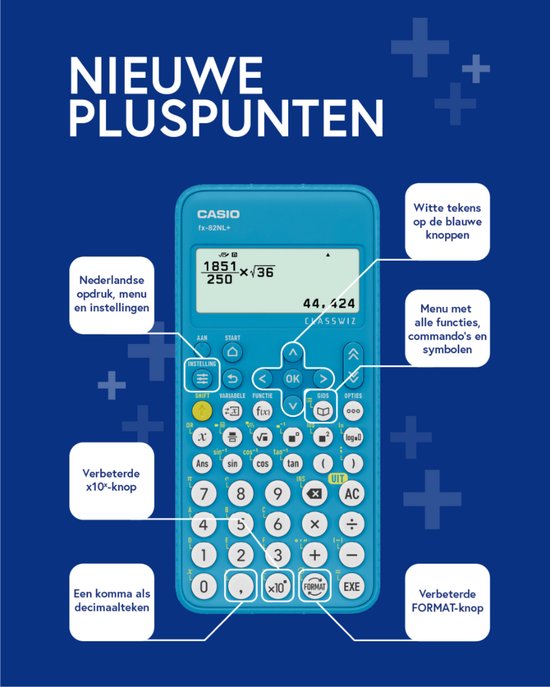Casio fx-82NL+ rekenmachine - Wetenschappelijke rekenmachine - Voor de middelbare school