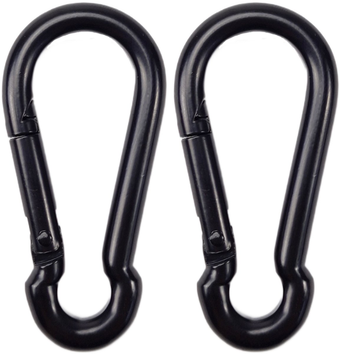 BCF-Products - Karabijnhaak - 8x80mm - 2 stuks - Zwart - Musketonhaak - Carabiner
