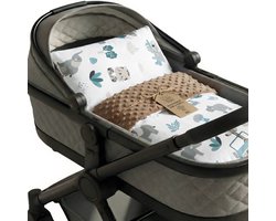 Babydeken Knuffeldeken Set: Winterdeken 75x60 cm + Kussen 35x30 cm minky – dubbelzijdig fleece katoen warm zacht donzig kinderen newborn – wiegdeken kinderwagen omkeerbaar peuter Oeko-Tex Afrika