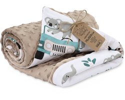 Babydeken Knuffeldeken All-season deken 100x75 cm minky – dubbelzijdig fleece katoen warm zacht donzig kinderen newborn – wiegdeken kinderwagen omkeerbaar peuter reisdeken Oeko-Tex Afrika