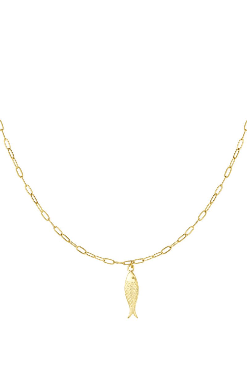 Bijoutheek Collier Schakels Vis Goudkleurig