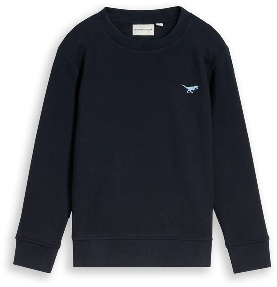 Tom Tailor - Sweatshirt met dinosaurusborduursel - Maat 128/134 - sky captain blue