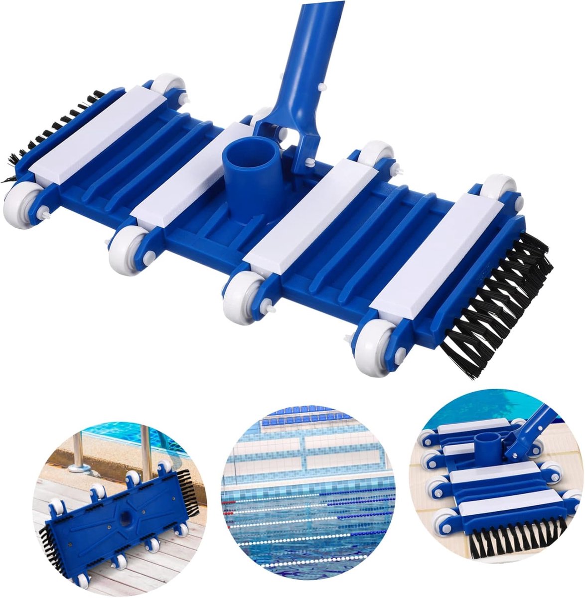 Zwembadstofzuiger - Bodemzuiger - Bodemzuiger zwembad - Zwembad stofzuigerkop - Zwembadreiniger - Zwembad stofzuiger - Voor zwembad, spa, vijver en fontein - Blauw