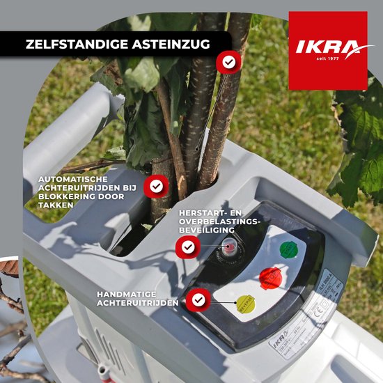 IKRA elektrische rolhakselaar, houtversnipperaar, tuinversnipperaar ILH 3000 A, takdikte tot 44 mm, 3.000 W van IKRA — afbeelding 4