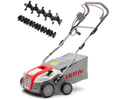 IKRA elektrische verticuteermachine en gazonbeluchter IEVL 1840, 1.800 W, werkt over een breedte van 40 cm, opvangzak van 55 liter