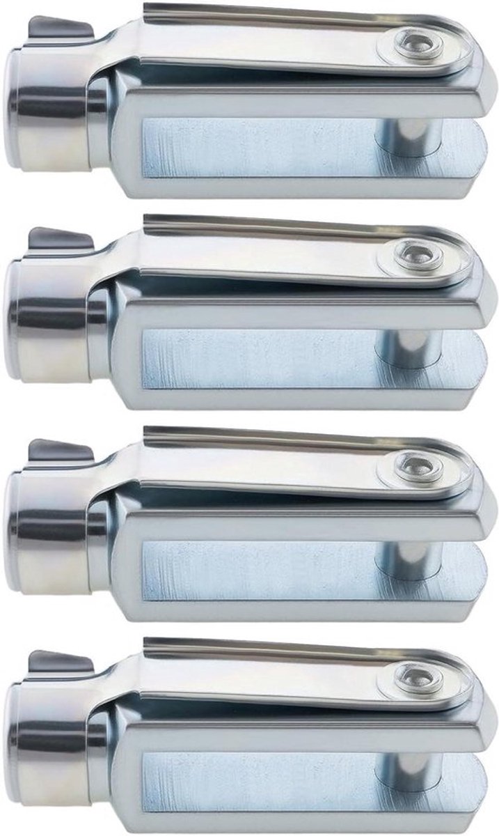 Trekhaakspelden - Vork - Veerspeld - Lange - Rechtsdraad - Luchtcilinderstang - Vrouwelijke Draad - Y-connector - Lengte 72mm - Geschikt voor - M10 - 4 Stks.