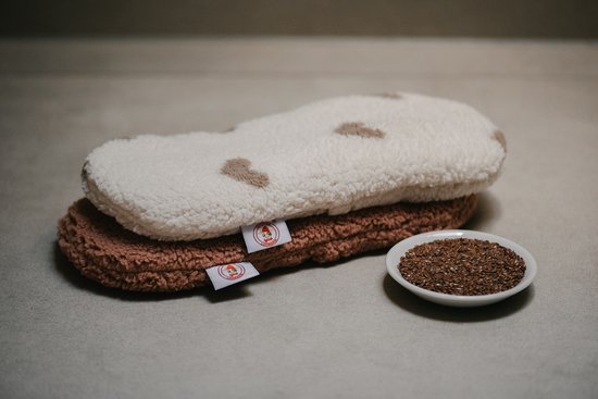 Loeiwarm Oos - Lijnzaadkussen Baby - Handgemaakt in Nederland - Pittenzak - Warmtekussen baby - Wasbare Hoes - Licht Bruin - Teddy Stof — afbeelding 5