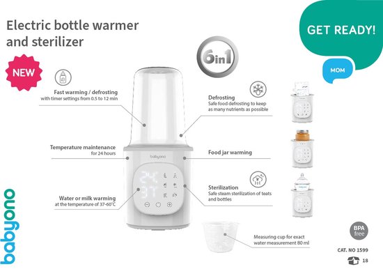 Baby Ono Elektrische Flessenwarmer / Sterilisator van Baby Ono — afbeelding 3
