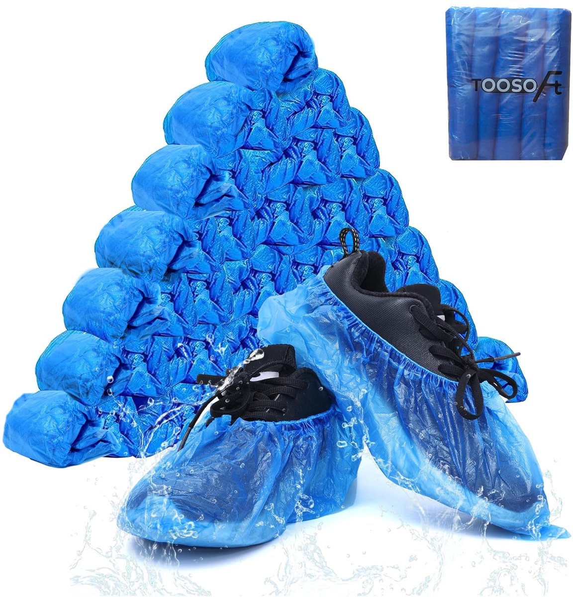 Thijox - 300 stuks antislip wegwerp overschoenen (150 paar) voor binnen en buiten, waterdicht en vuilafstotend CPE materiaal, ideaal voor thuis, werk,