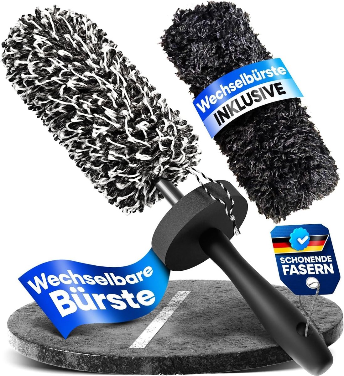 Thijox - Loco Bird Microvezel Velgenborstel Auto - Zachte Reiniging voor Aluminium Velgen - Car Wash Set met Autoborstel voor Perfect Onderhoud