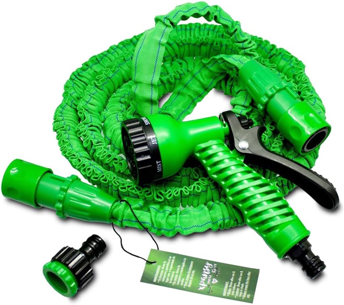 Thijox - Xpansy C2607A Tuinslang Verlengbaar 15 Meter - Lichtgewicht Slang met Waterdruk - Groen - Ideaal voor Tuin, Camping en Schoonmaak
