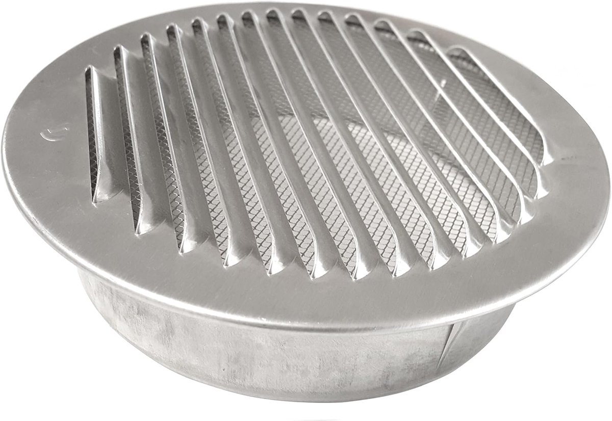 Thijox - Weerbestendig Ventilatierooster 200 mm Aluminium met Vliegengaas voor Binnen en Buiten - Perfect voor Afvoer en Toeluchtwerking - Ideaal voor