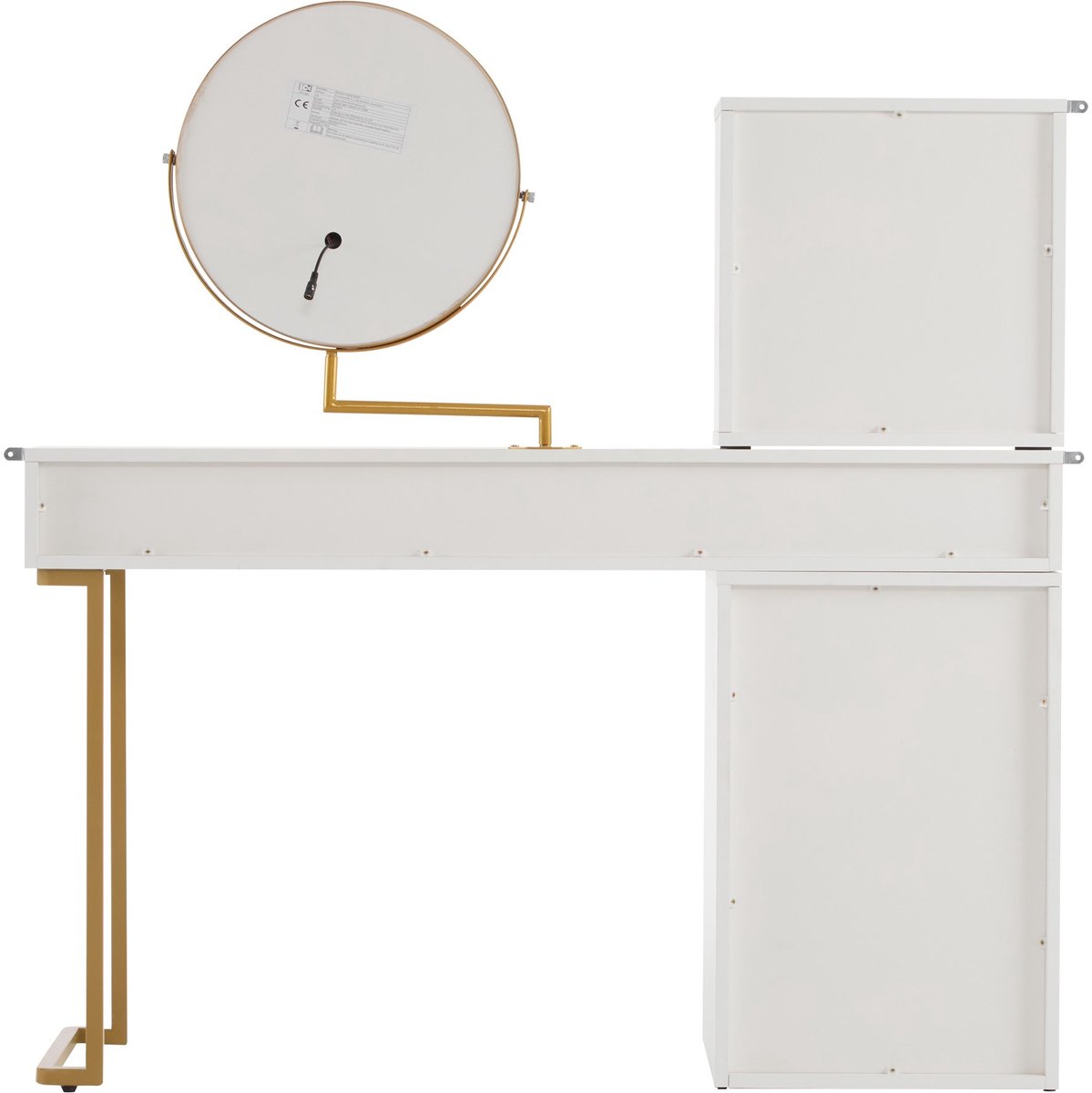 YYchan kaptafel - wit - 120 x 45 x 115 cm - met LED-verlichting
