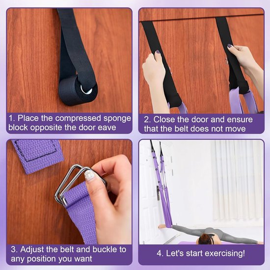Thijox - Yogariem, Stretchband, Aerial Yogadoek voor Yoga, Ballet, Pilates, Gymnastiek, Flexibiliteit, Inclusief Opbergtas, Geschikt voor Thuis, Sport van Thijox — afbeelding 3