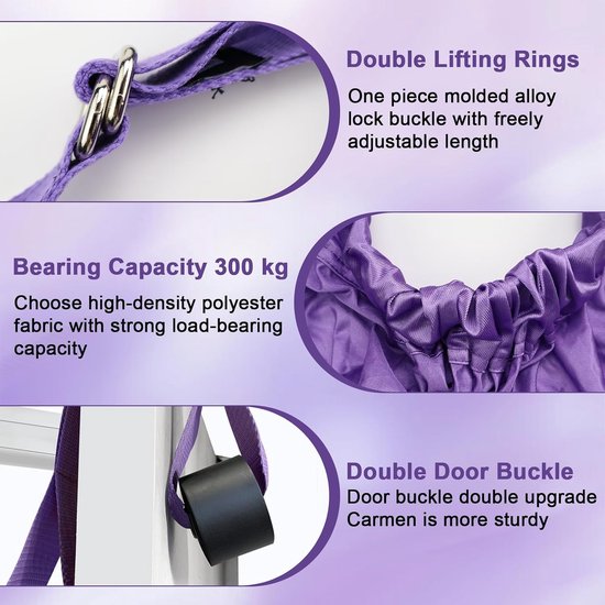 Thijox - Yogariem, Stretchband, Aerial Yogadoek voor Yoga, Ballet, Pilates, Gymnastiek, Flexibiliteit, Inclusief Opbergtas, Geschikt voor Thuis, Sport van Thijox — afbeelding 2