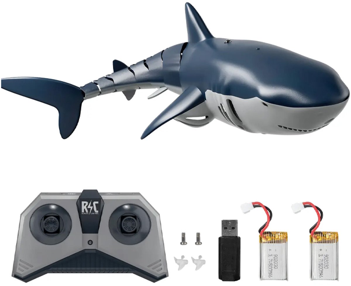 Afstandsbestuurbare Haai – Licht - Waterstraal - USB Oplader