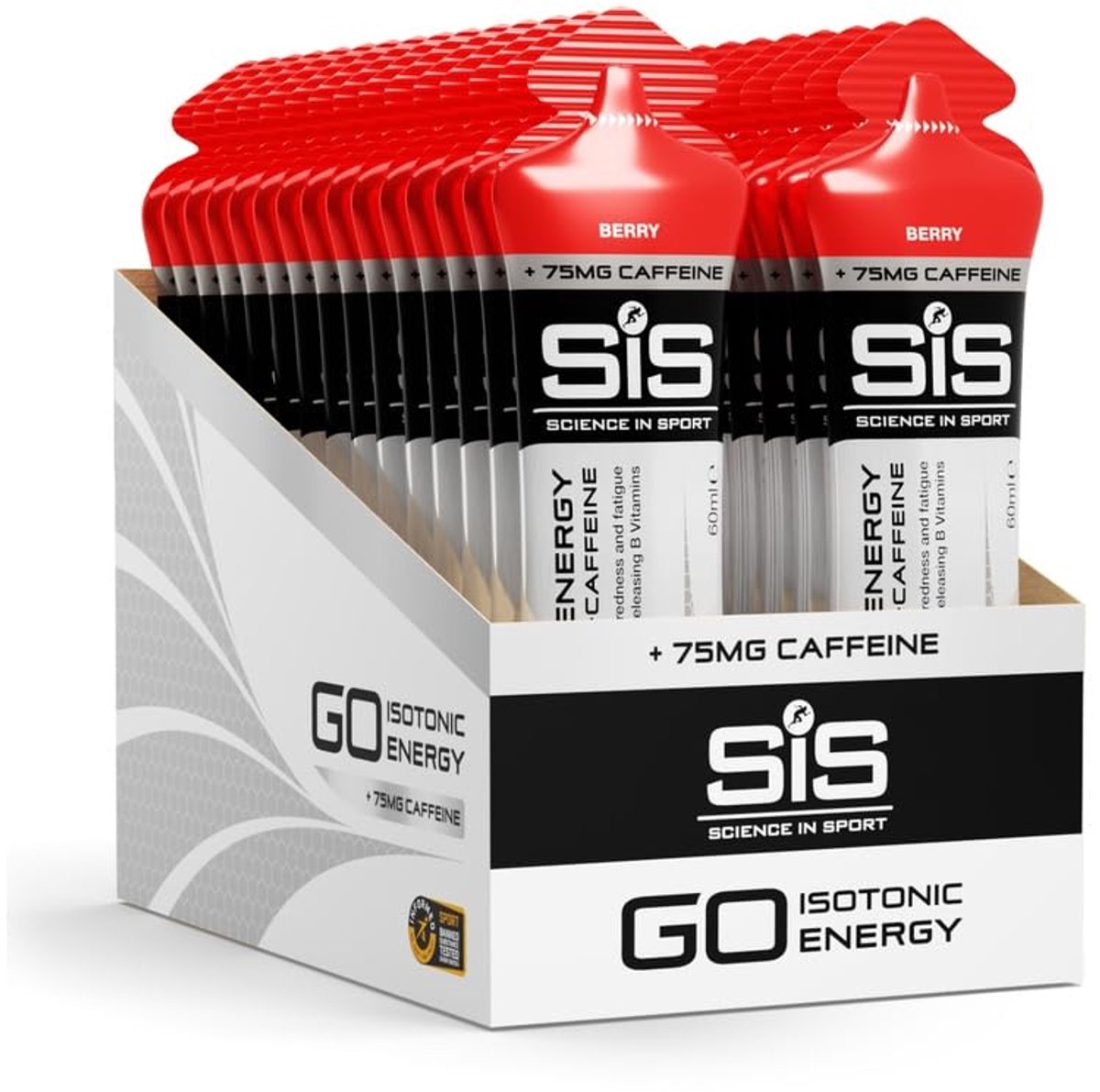 Science in Sport GO Energy + Caffeine Gels, Bessen, Pak van 6