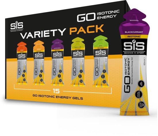 Science in Sport - SiS Go Isotonic Energiegel - 15x60 ml - Variatie pack bundel - Orange, Tropical, Pineapple, Blackcurrant & Lemon lime van Science in Sport — afbeelding 2