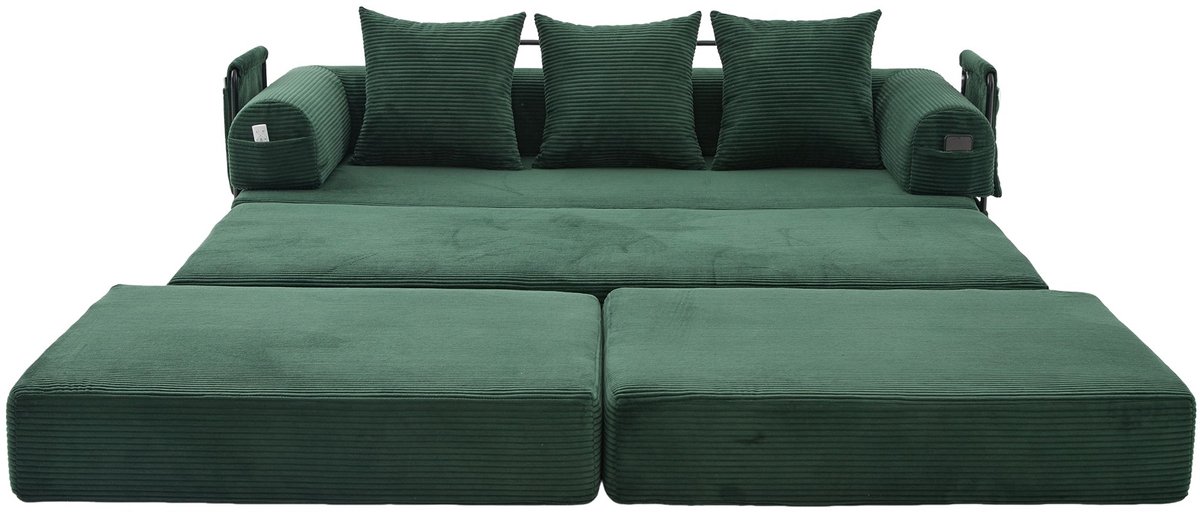 YYchan modulaire bank met hocker - groen - 200 x 190 x 67 cm