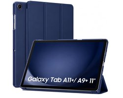 Sounix Tablet Hoes Geschikt voor Samsung Galaxy Tab A11 Plus / A9 Plus - Hoesje - Transparant - Blauw