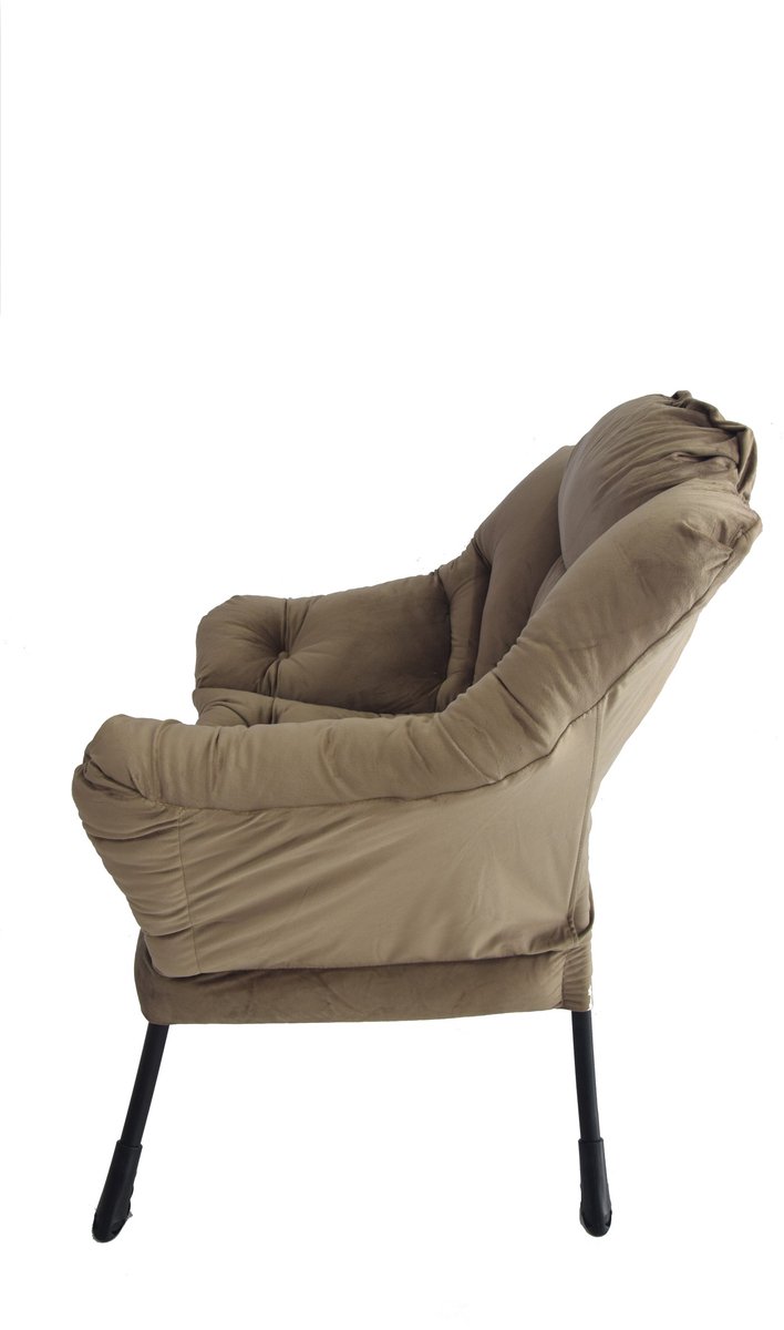 YYchan fauteuil met voetenbank - kaki - 72 x 80 x 93 cm