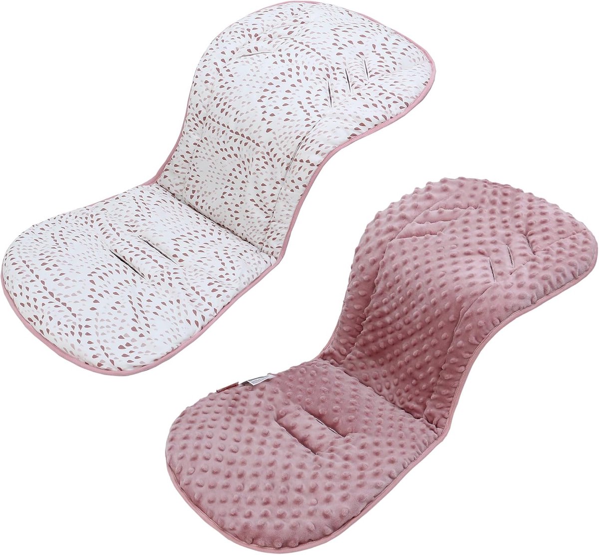 Thijox - Universele Dubbelzijdige Stoelvoeringen voor Kinderwagens - Omkeerbaar Zitkussen voor Peuter en Baby - 37x80cm - Roze - Perfect voor Op Stap