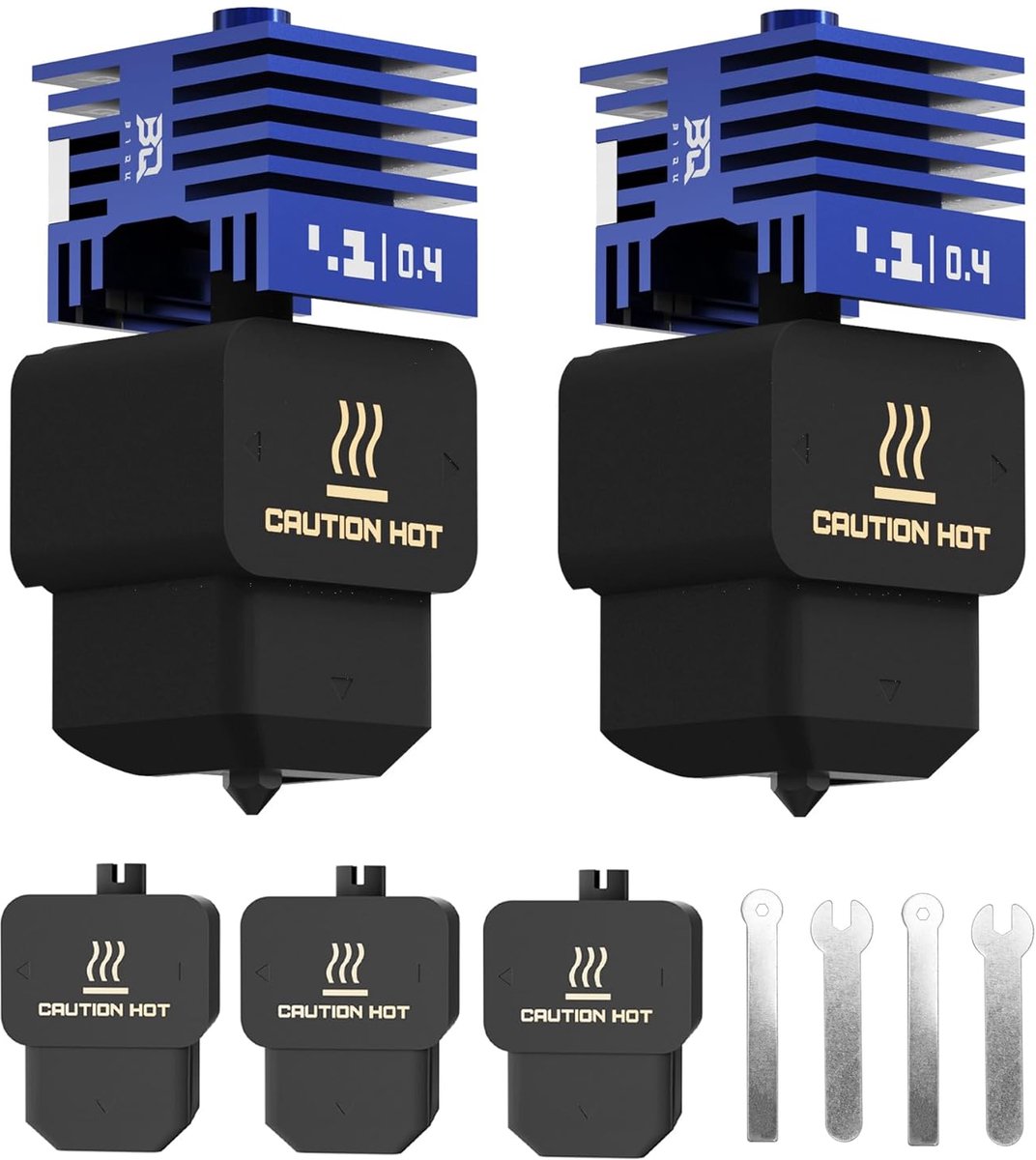 Thijox - 2 Stuks Panda Juicer 0,4 mm Hard Staal H2D Hotend Kit voor Bambu-Lab H2D/A1 Mini 3D-printers - Snelle Vervangbare Printkop met 3 Extra Silico