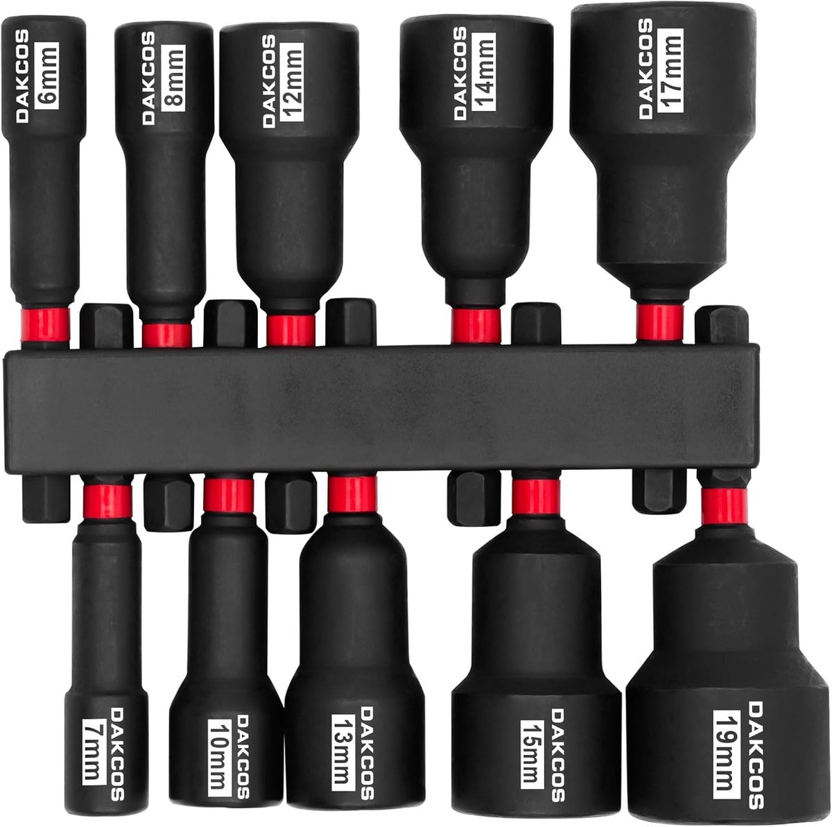 Thijox - 10-delige zeskant dopsleutel adapter set 6-19 mm, 1/4 inch zeskantschacht voor boormachines, CR-V, multifunctioneel gereedschap voor klussen