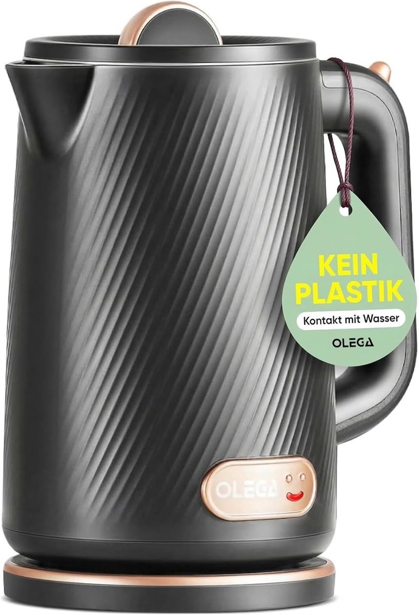 Thijox - Snelopwarmende Waterkoker 1800W, BPA-vrij 304 Roestvrij Staal, 1,8L Elektrische Theeketel met Automatische Uitschakeling en Droogkookbeveilig