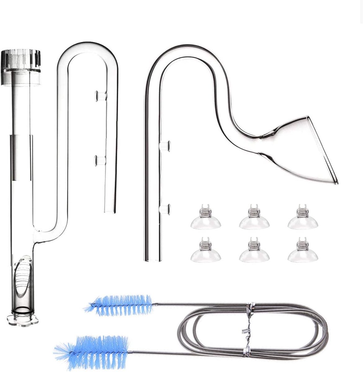 Thijox - Aquatische Glazen Lelie Pijpset met Skimmer Instroom en Uitstroom voor Aquariumfilter 5/8'' (16/22mm) Slang - Perfect voor Beplant Aquaria
