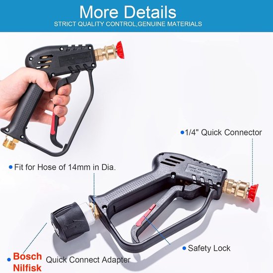 Thijox - Hogedrukreiniger Pistoolhandvat met 5 Waterspuitpunten, Autoreinigingsset, M22 14 mm Slangconnector & 1/4 inch Snelkoppeling, Power Wand 4350 van Thijox — afbeelding 2