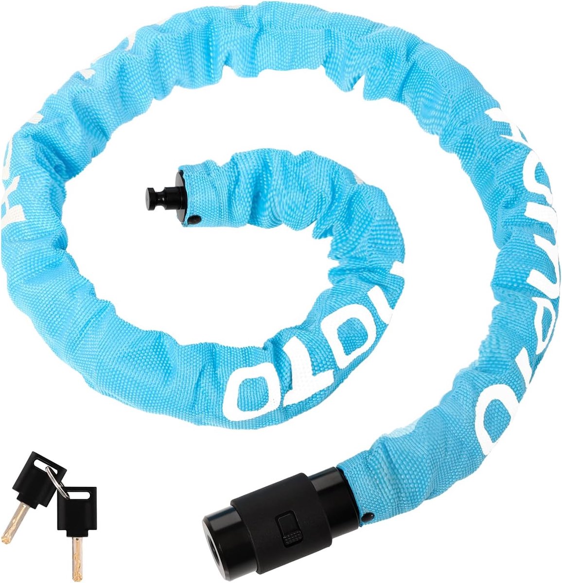 Thijox - Fietsslot met Sleutel 100 cm - Hoge Beveiliging Kettingslot - 360° Draaibare Slotkop - Waterdichte Sleutelgatafdekking - Lichtblauw voor E-Fi