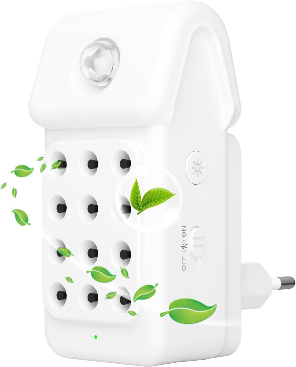 Thijox - Plug in Negatieve Ionen Luchtreiniger met LED Bewegingsmelder - Mini Luchtreiniger voor Kantoor, Kamer, Badkamer, Rook, Huisdieren