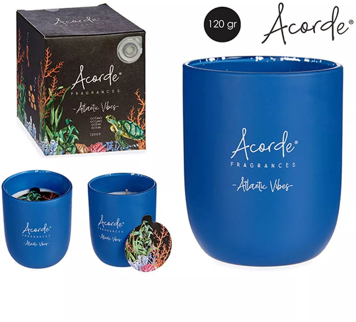 Acorde - Geurkaarsenset - 2 stuks - 2x120g - VANILLE en WITTE BLOEMEN - in glas
