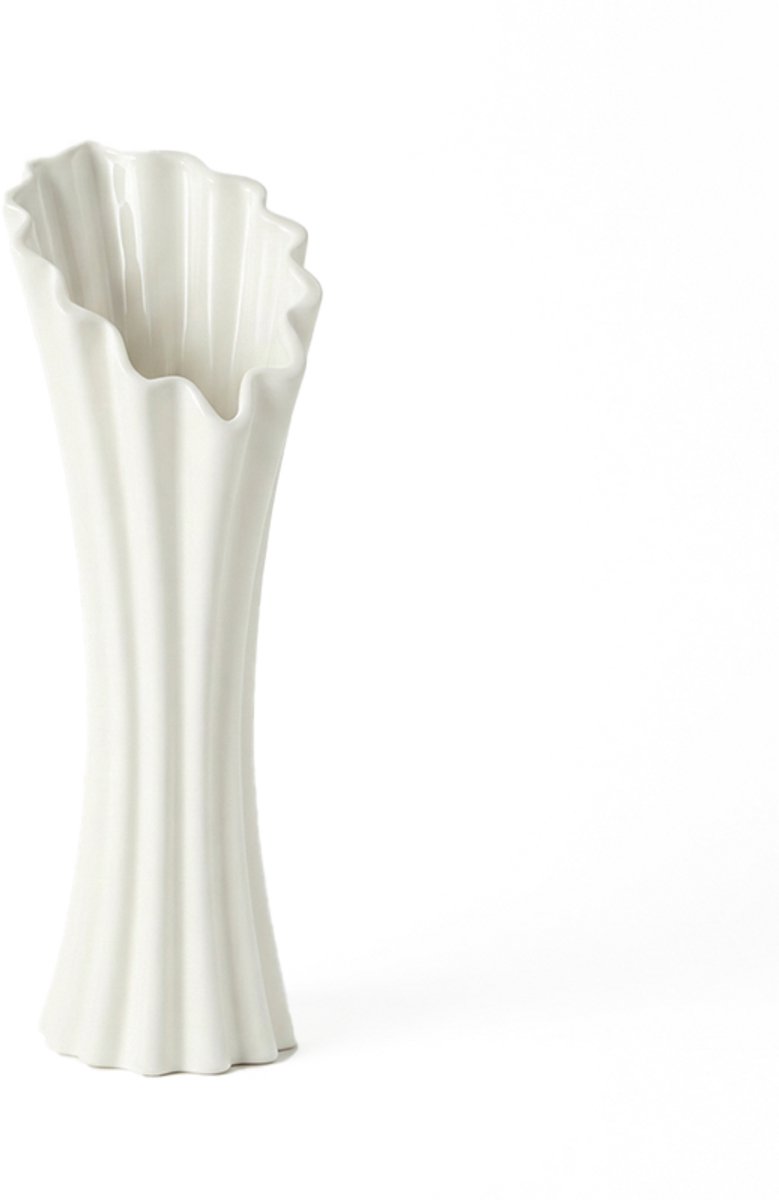 Homexclusive Vaas Wit - Bloemenvaas - Keramische Vaas - Sculpture Vaas