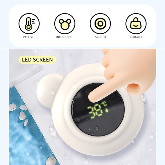 Thermometer×3 - zwevende monitor beer, compact formaat met led, siliconen, BPA-vrij, digitaal aflezen, voor thuis en douche, bewaking van de temperatuur van de baby binnen — afbeelding 5