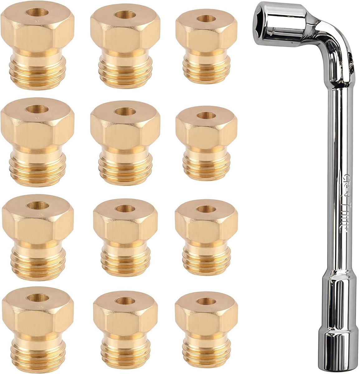 Butaangas Injector Set voor Conversie van Stadsgas naar Flesgas, 13-delige Kit voor Gaskookplaten en Branders