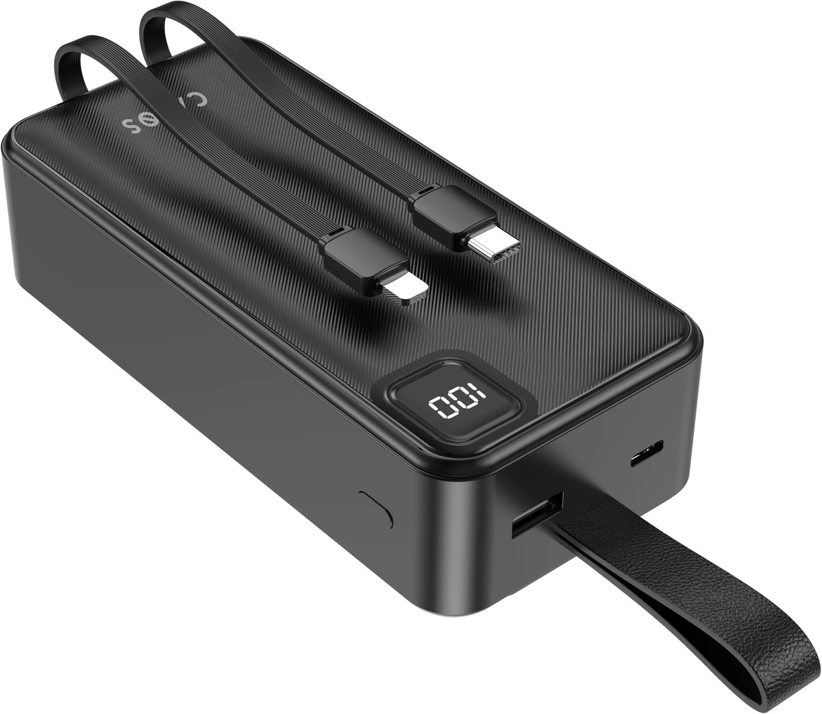 Cavos Powerbank 27000 mAh - Krachtige Powerbank met ingebouwde kabels - 22.5W Snellader - LED Indicatie - USB-A/USB-C - Noodpakket - Universeel - Zwart