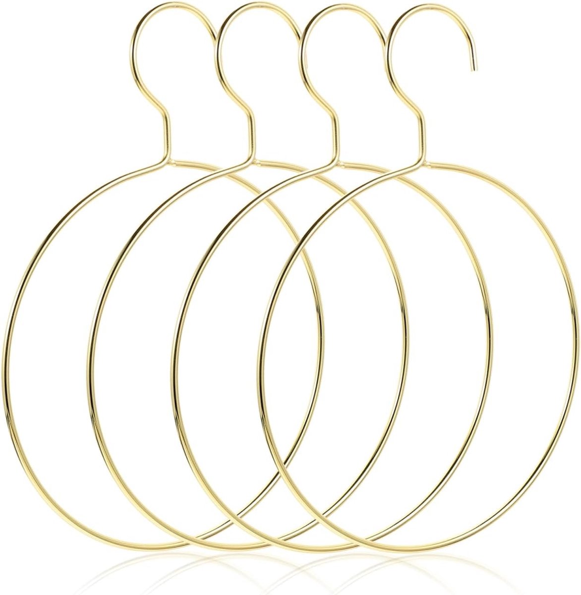 Multifunctionele Handdoekrek en Kledinghanger in Goud - 4 Stuks met Ringen voor Handdoeken, Tassen en Riemen voor in de Kast
