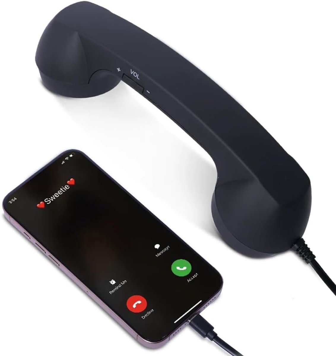 Thijox - Retro Telefoonhoorn voor Mobiele Telefoons, Vintage Handset met USB-C, Anti-Straling Bedrade Telefoon Ontvanger voor Smartphones, Stijlvol Be