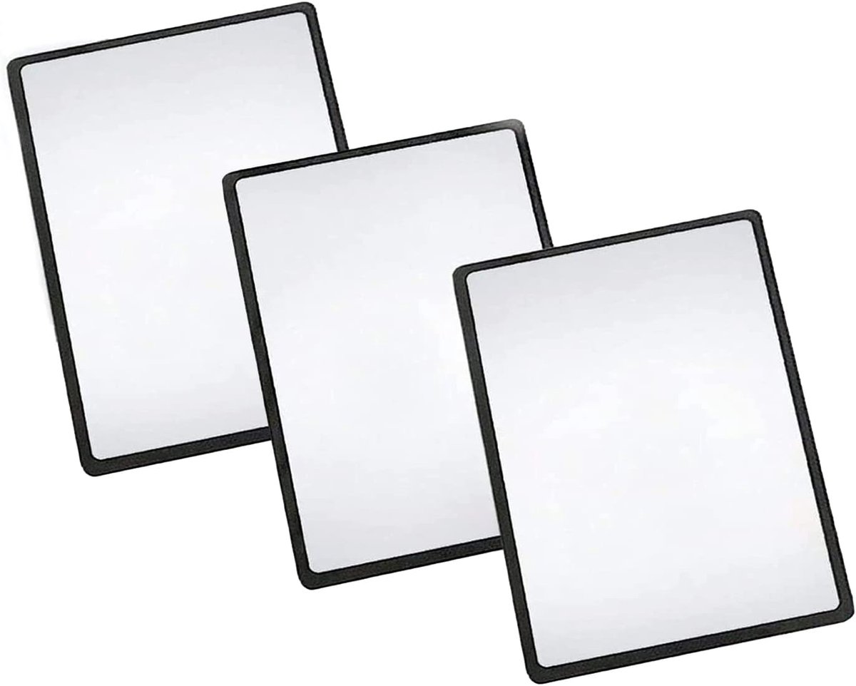 Thijox - 3 Stuks Vergroting Leesloepen - Fresnel Lens Vergrootglas 3x (300%) Groot Formaat Voor Senioren, Lezen, Sieraden, Boeken, Hele Pagina's